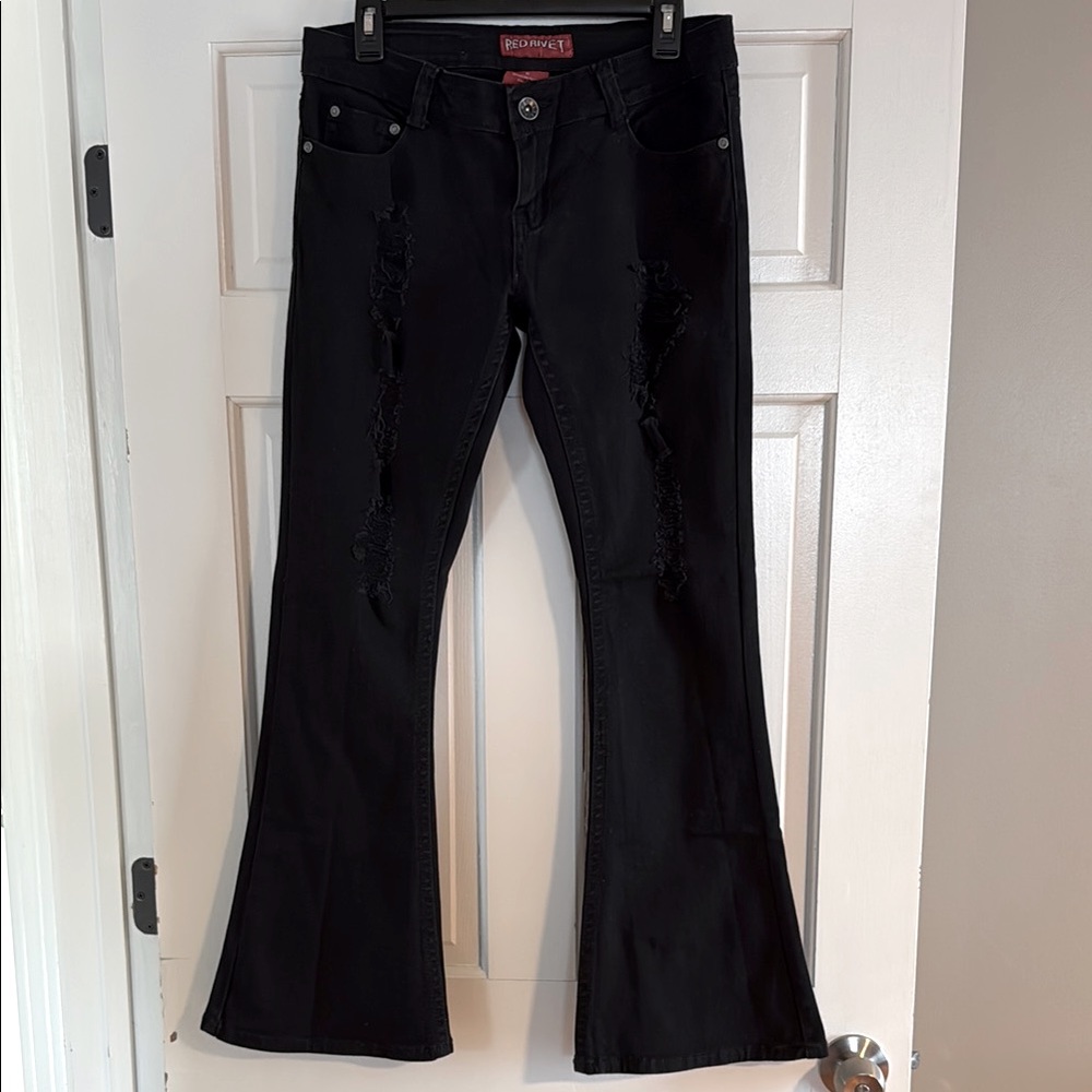 NWT RED RIVET flared jeans
